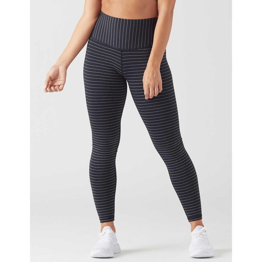Glyder Sultry Leggings Black Silver Shimmer Stripe